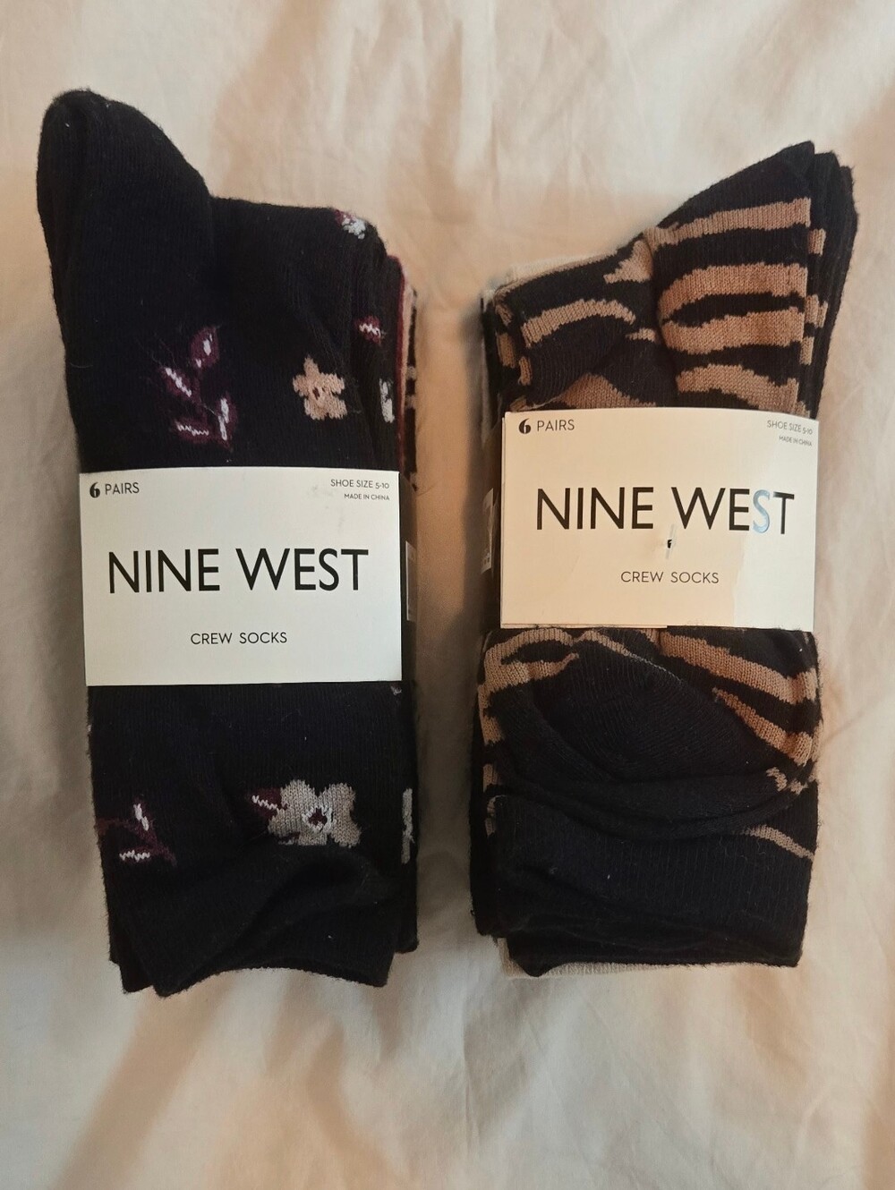 NWT Nine West Women’s Crew Socks 12-Pair 2 Bundles Shoe Size 5-10